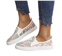 Scarpe da donna in tessuto, eleganti e confortevoli, scarpe da donna in pizzo, leggere, comode, estive, in tessuto, eleganti costumi da sposa, Dirndl, scarpe da ginnastica piatte bianche