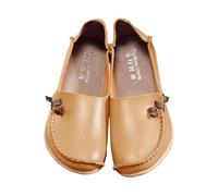 Scarpe da donna in vera pelle bovina, scarpe da madre, scarpe elastiche per ragazze top casual impermeabili, cachi, 44 EU