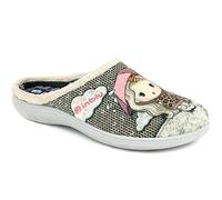 inblu Pantofole Donna Invernali Ciabatte Ragazze Morbide Comode con Ricamati Bambolina IB-EC0082 (Naturale,36)