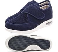 Scarpe da Donna Larghe, Sneakers da Passeggio Leggere, Sneakers da Passeggio Leggere e Traspiranti con Chiusura Regolabile, Fondo con Cuscino d'Aria Antiscivolo per diabetici, Anziani, Piedi gonfi