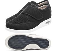 Scarpe da Donna Larghe, Sneakers da Passeggio Leggere, Sneakers da Passeggio Leggere e Traspiranti con Chiusura Regolabile, Fondo con Cuscino d'Aria Antiscivolo per diabetici, Anziani, Piedi gonfi