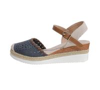 Scarpe da donna Marine Sneaker Donna Pacchetto Sandali Femminile Grandi Dimensioni Casual Con Spessa Cava Traspirante Fibbia Cinghie Sandali Romani Scarpe Da Donna 40, Blu marino, 37 EU