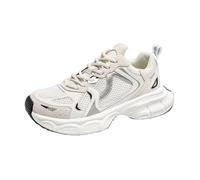 Scarpe da Donna Moda Sneakers Bianco Fondo Spesso Casual Traspirante Confortevole Lace Up Piattaforma Scarpe Donna Tacco Grosso Scarpe Oxford,White-37
