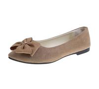 Scarpe da donna nere eleganti tacco Autumn Light Suede Pointed Shallow Mouth Soft Bottom Bow Single Shoes Daily Incontri Commuting Large Size Ballet Outdoor Scarpe da donna impermeabili foderate