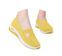 Scarpe da donna - Outdoor Bianca Basket senza lacci leggere ortopediche Basquettes Chic Confortevole Scarpe da corsa Ete Sneakers Ammortamento Accruto E Sollievo dei Piedi, giallo, 40 EU