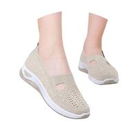 Scarpe da donna - Outdoor Bianca Basket senza lacci leggere ortopediche Basquettes Chic Confortevole Scarpe da corsa Ete Sneakers Ammortamento Accruto E Sollievo dei Piedi, beige, 44 EU
