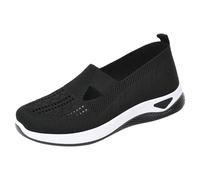 Scarpe da donna - Outdoor Bianca Basket senza lacci leggere ortopediche Basquettes Chic Confortevole Scarpe da corsa Ete Sneakers Ammortamento Accruto E Sollievo dei Piedi, 001 nero, 44 EU
