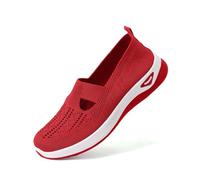 Scarpe da donna - Outdoor Bianco Basket senza Laccio Leggero Ortopedico Basquettes Chic Confortevole Scarpe da corsa Ete Sneakers, rosso, 44 EU
