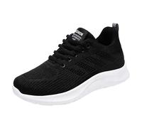 Scarpe da donna per corsa, ginnastica, sportive, da donna, comode, casual, traspiranti, per jogging, trekking, tennis, outdoor, alla moda, per allenamento della forza, con buona ammortizzazione, Nero