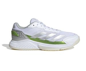 Scarpe da donna per il padel Adidas Courtquick Padel W - ftw white/silvermetallic/lucid lemon - Multicolore (38)