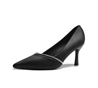 Scarpe da Donna per la Corte Scarpe francesi a Punta Shallow Mouth Set Indossare Strass Temperamento Banchetto Singole Elegante Sexy Wedding Bridesmaid Pumps Black 39