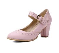 Scarpe da donna per Oktoberfest Dirndl, eleganti Mary Jane, casual, patchwork, papillon con tacchi alti, comode Lolita con lacca, scarpe da sposa, 32 rosa, 40 EU