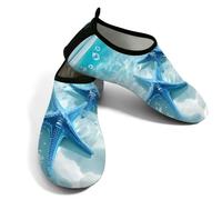 Scarpe da donna per sport acquatici ad asciugatura rapida, da spiaggia, da nuoto, con stella marina blu, in acqua trasparente, senza lacci, per escursionismo, surf, yoga, Stella marina blu nell'arte