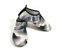 Scarpe da donna per sport acquatici ad asciugatura rapida, da spiaggia, da nuoto, in bianco e nero, paesaggio di montagne e fiumi, senza lacci, per escursionismo, surf, yoga, Paesaggio di montagne e