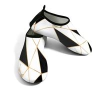 Scarpe da donna per sport acquatici ad asciugatura rapida, scarpe da spiaggia e nuoto, colore bianco e nero, astratto, moderne, per camminare, surf, yoga, Crepa moderna astratta in marmo bianco e nero