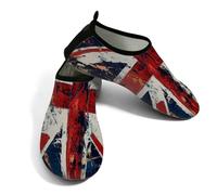 Scarpe da donna per sport acquatici ad asciugatura rapida, scarpe da spiaggia retrò Union Jack Flags Slip-on calzini acquatici a piedi nudi per escursionismo, surf, yoga, Bandiere retrò Union Jack