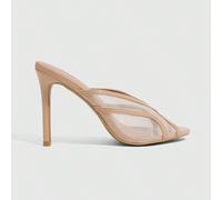 Scarpe da donna primavera ed estate nuove colore albicocca con rete traforata alla moda semplici con punta aperta e tacco a spillo eleganti e di temperamento EUR36,EUR37,EUR38,EUR39,EUR40,EUR41Colore 