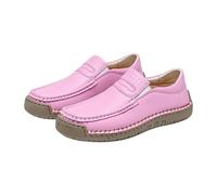 Scarpe da donna realizzate a mano, in morbida pelle, impermeabili, antiscivolo, per tutte le stagioni, ultra comode, per piedi nudi, retrò, larghi, scarpe da trekking, scarpe ortopediche, Colore: rosa