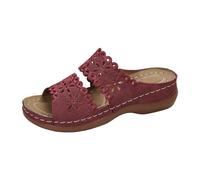 Scarpe da donna Sandali con zeppa con suola spessa Sandali con una gamba a alla moda (Red, 37)