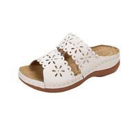 Scarpe da donna Sandali con zeppa con suola spessa Sandali con una gamba a alla moda (White, 41)