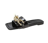 scarpe da donna scarpe da scrittura nere scarpe estive suola morbida moda piatta casual plaid all'aperto tinta unita scarpe nere per le donne, Nero , 40.5 EU