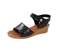 Scarpe da donna sneakers 39 casual laterali con fibbia cava con fondo piatto, scarpe romane, sandali estivi da donna, sandali da donna alla moda, Nero , 43 EU