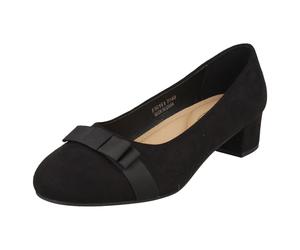 Scarpe Da Donna Spot On F9R0151 Nere A Calzata Larga Con Tacco Basso