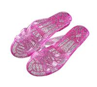 Scarpe da donna, stivaletti da donna, in plastica, materiale trasparente, gomma sopra il tallone, coreano, per interni, con modellatura di giorni, scarpe da donna, taglia 34, Colore: rosso, 39 EU