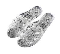 Scarpe da donna, stivaletti da donna, in plastica, materiale trasparente, gomma sopra il tallone, coreano, per interni, con modellatura di giorni, scarpe da donna, taglia 34, bianco, 38 EU