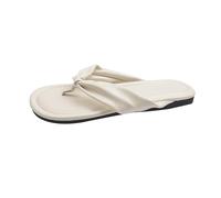 Scarpe da donna Stivaletti Nero Con Tacco Donna Stile Fata Casual Cane Clip Toe Scarpe Da Spiaggia Femminile Francese Esterno Indossare Fondo Piatto Una Parola Tirare Scarpe Da Corsa Donna, bianco, 38