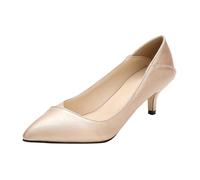Scarpe da donna tacco alto alla moda elegante scarpe con tacco a punta a punta, per il tempo libero, comode scarpe tacco piccolo chic di grandi dimensioni, punta chiusa con tacchi per club sera, oro