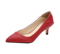 Scarpe da donna tacco alto alla moda eleganti, per il tempo libero, comode, scarpe tacco piccolo chic di grandi dimensioni, punta chiusa con tacchi per club sera, rosso, Générique