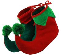 Scarpe da elfo per adulti - Stivali da elfo rossi e verdi con dita arricciate ripiene - Accessorio per scarpe da elfo di Natale