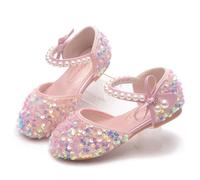 Scarpe da festa in maschera da principessa con tacchi alti e cristalli lucidi, for ragazze di lusso, carnevale(Pink,31 Length(20cm))