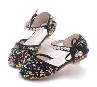 Scarpe da festa in maschera da principessa con tacchi alti e cristalli lucidi, for ragazze di lusso, carnevale(Silver,33 Length(21cm))