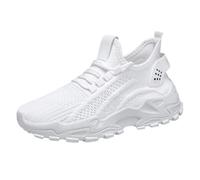 Scarpe da fitness da donna in rete altamente traspiranti, in tessuto antiscivolo, per camminare, per attività all'aria aperta, per il fitness, per la corsa su strada, bianco, 41 EU