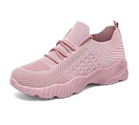 Scarpe da fitness da donna, per palestra, comode, per il tempo libero, leggere, antiscivolo, da jogging, con lacci, traspiranti, resistenti all'abrasione, per camminare, palestra, Colore: rosa., 42 EU