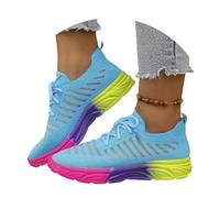 Scarpe da Ginnastica alla Moda, Scarpe da Corsa con Plateau in Rete Traspirante, Leggere, comode, Casual, Sportive, da Passeggio (Sky Blue, 37)