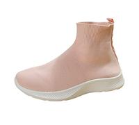 Scarpe da ginnastica alte da donna, senza lacci, in memory foam, traspiranti, in rete, chic, antiscivolo, ortopediche, sportive, leggere e comode, per palestra all'aperto, rosa, 40 EU