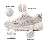 Scarpe da ginnastica basse con plateau da donna, leggere, resistenti, casual e comode, 8730079-NAT Sneakers con lacci della serie D'LITES: suola esterna in EVA con supporto in gomma aggiuntivo per una