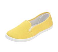 Scarpe da ginnastica basse da donna, in tela, casual, comode, leggere, per passeggiate quotidiane, vacanze, estate, Giallo, 39 EU