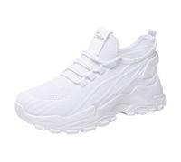 Scarpe da ginnastica bianche da donna, comode, in rete, casual, traspiranti, con suola morbida, scarpe da ginnastica estive da donna, vestibilità larga, per attività sportive all'aperto, taglia 37
