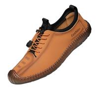 Scarpe da ginnastica casual da uomo in pelle, scarpe da passeggio da uomo, con lacci elastici con suola morbida, design ampio e confortevole, suola in gomma antiscivolo, struttura leggera e flessibile
