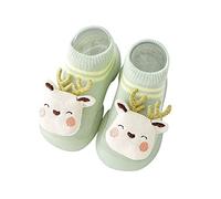 Scarpe da Ginnastica comode per Bambini in Estate Autunno Cute Deer Rabbit Pattern Sneakers da Pavimento Traspiranti in Rete per Neonati (Green, 23 Toddler)