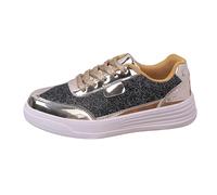 Scarpe da Ginnastica con Plateau in Pelle Moda Donna per Coppie Comode Antiscivolo Casual (Black, 42)