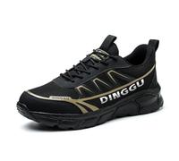 Scarpe da Ginnastica con Puntale in Acciaio, Scarpe da Ginnastica di Sicurezza alla Moda, Traspiranti E Comode, Scarpe da Lavoro Antiscivolo, Resistenti agli Urti E alle Forature,d'oro,43