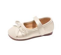 Scarpe da ginnastica da bambina, 31 singole, con Bowknot First Shoes Buckle Strap Toddler Soft Bottom Breathable Princess Shoes Sneaker da ragazza (bianco, 26 Little Child)