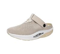 Scarpe da ginnastica da corsa da donna, rosse, estive, punta aperta, tacco spesso, sandali per pendolarismo quotidiano, traspiranti, versatili, per esterni, infradito, scarpe da ginnastica, Beige, 37