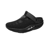 Scarpe da ginnastica da corsa da donna, rosse, estive, punta aperta, tacco spesso, sandali per pendolarismo quotidiano, traspiranti, versatili, per esterni, infradito, scarpe da ginnastica, Nero , 38