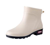 Scarpe da ginnastica da donna 39, scarpe da pioggia da donna, scarpe in gomma, casual e alla moda, per lavoro, pesca, lavaggio auto, cucina, non sovrascarpe, scarpe da donna con tacco a blocco, beige